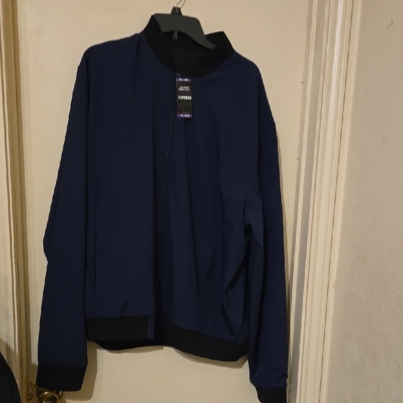 NWT Express Light Weight Blue Bomber Jacket with Zipper Closure - Picture 1 of 5